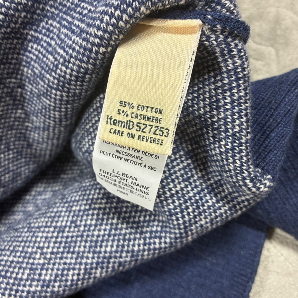 LL Bean Womens Birdseye Wicked Soft Cotton Cashmere Sweater Size M Quiet Luxury - Picture 4 of 11